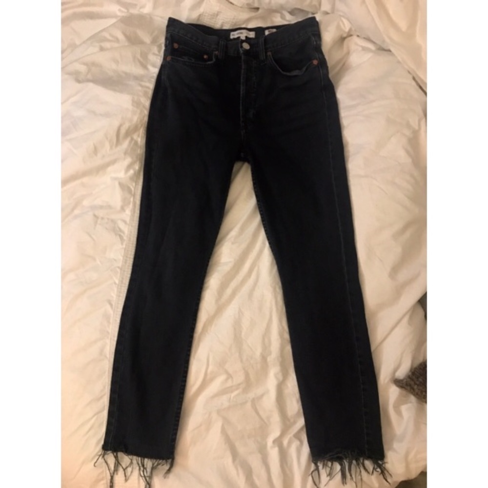 Redone faded black ankle jeans